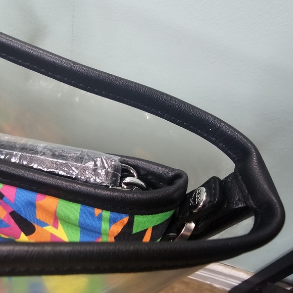 NWT MCM Portuna Medium Clear Graphic Logo Aren Cube Leather Trim Shopper Tote - Picture 9 of 17